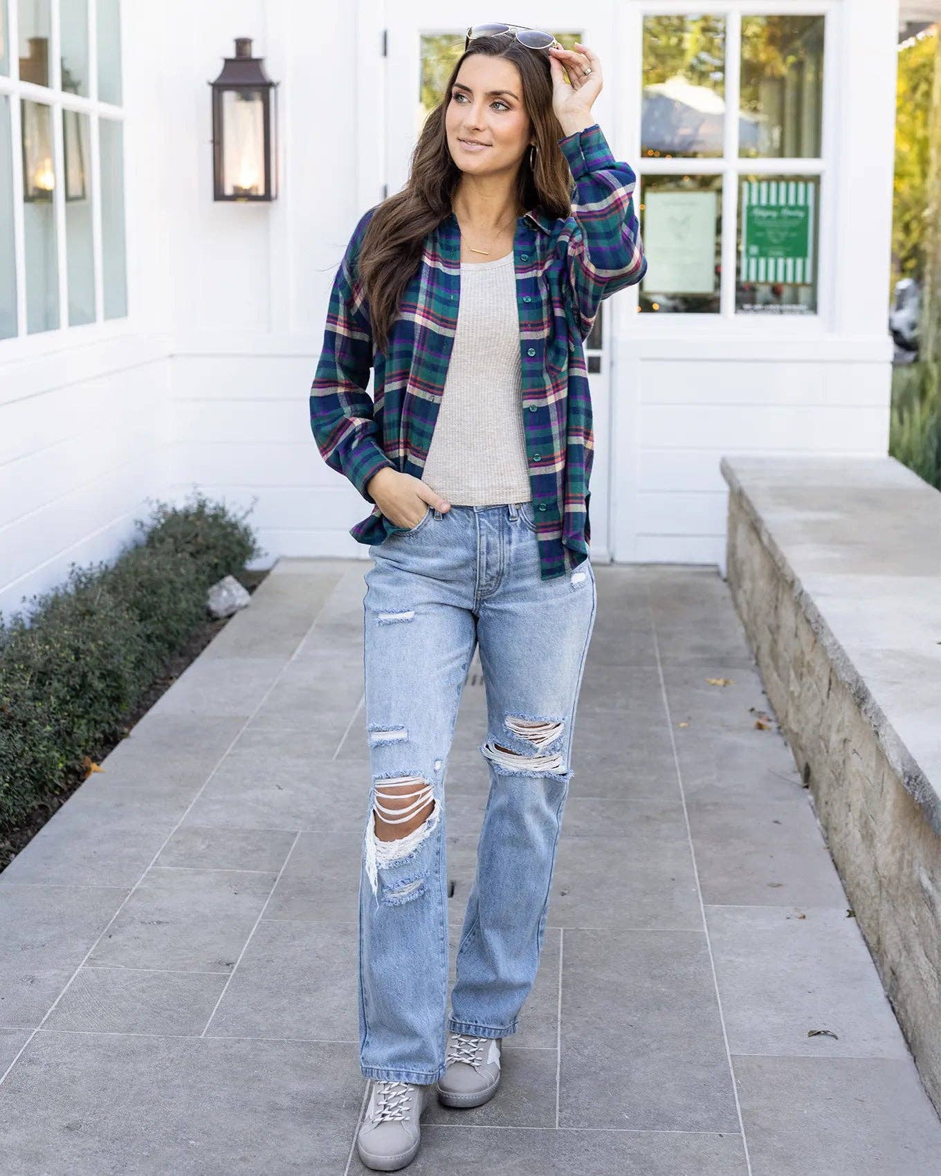 Heathered Havregryn Höftlång Brami-linne i melerad havregrynsfärg för wholesale på Faire2