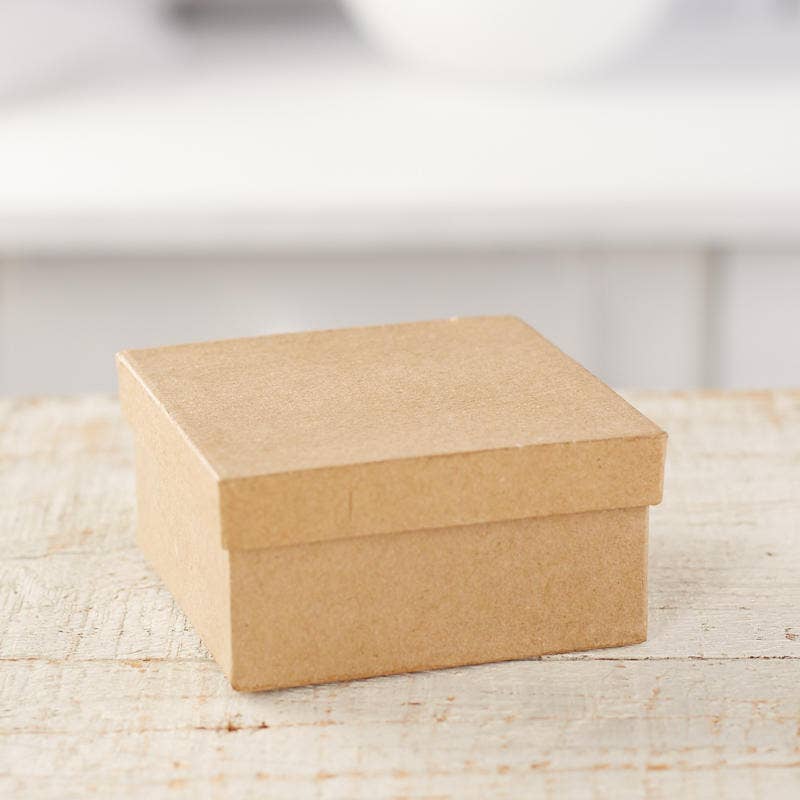 Factory Direct Craft – wholesale Gift box – Premade Square Paper Mache Box - 3-1/8" x 3-1/8" x 1-1/2"6