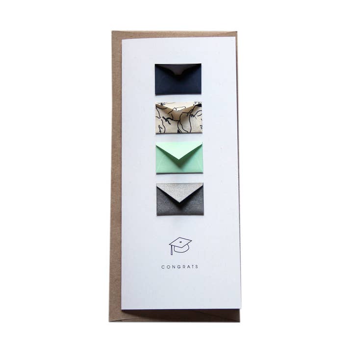 Félicitations Grads Carte d'enveloppes minuscules pour la vente par Lemon Drop Papers, Inc.