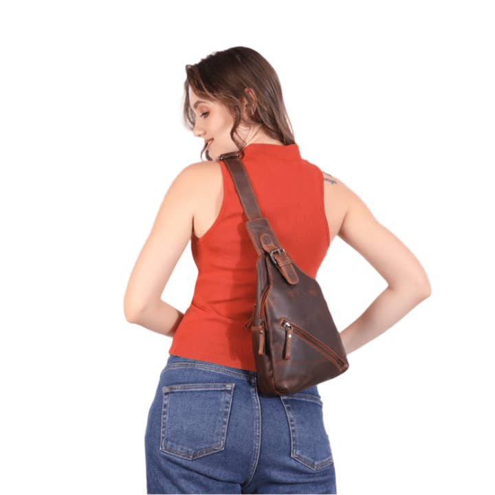 Minori Leather - Wholesale Crossbody Bag - Women's - Sydney Crossbody Brown2