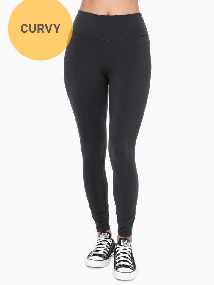 Mono B – wholesale Athletic/lounge leggings – Women's – CURVY Lycra-Blend Sweetheart Back Leggings