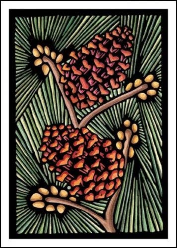 Sarah Angst Art - Wholesale Season's Greetings Card - Greeting Card Pine Cones3