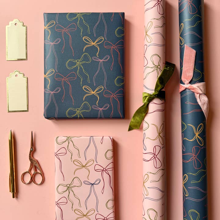 Heather Alstead Design Ltd – wholesale Flat wrap – Luxury Bow Pattern Wrapping Paper