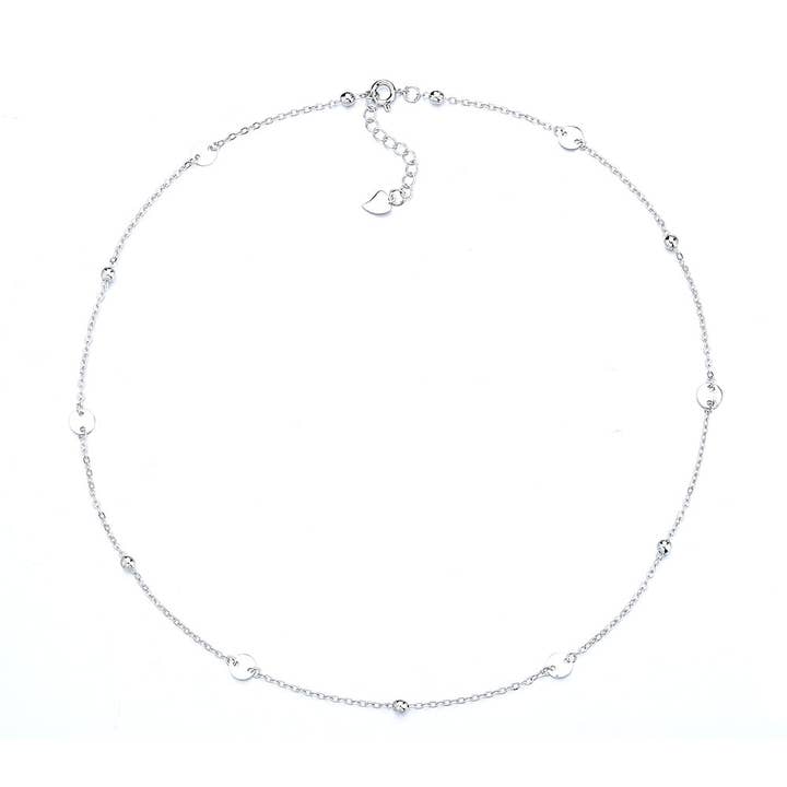 18K White Gold Disc Necklace for wholesale by Amy and Annette