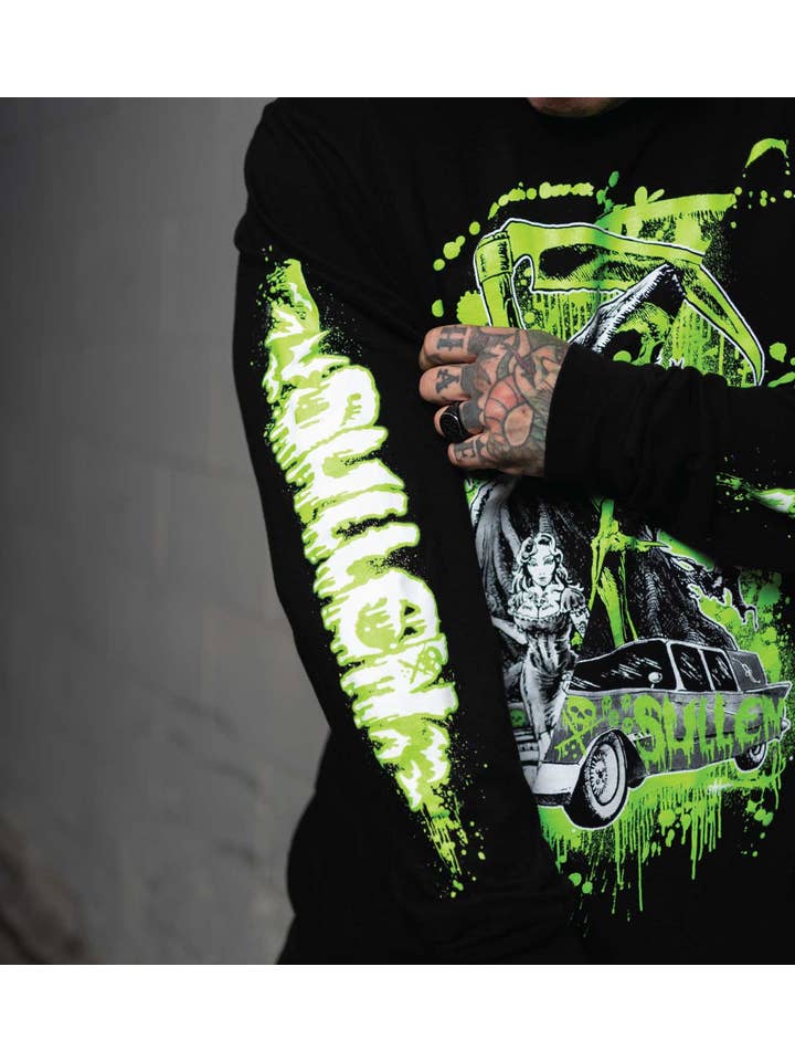 JET BLACK Never Late French Terry Longsleeve for wholesale on Faire2