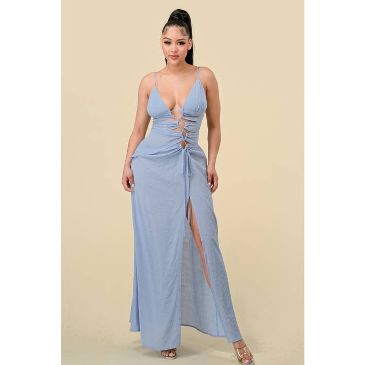 Overlap Tie Detail Maxi Dress for wholesale by Miss 8