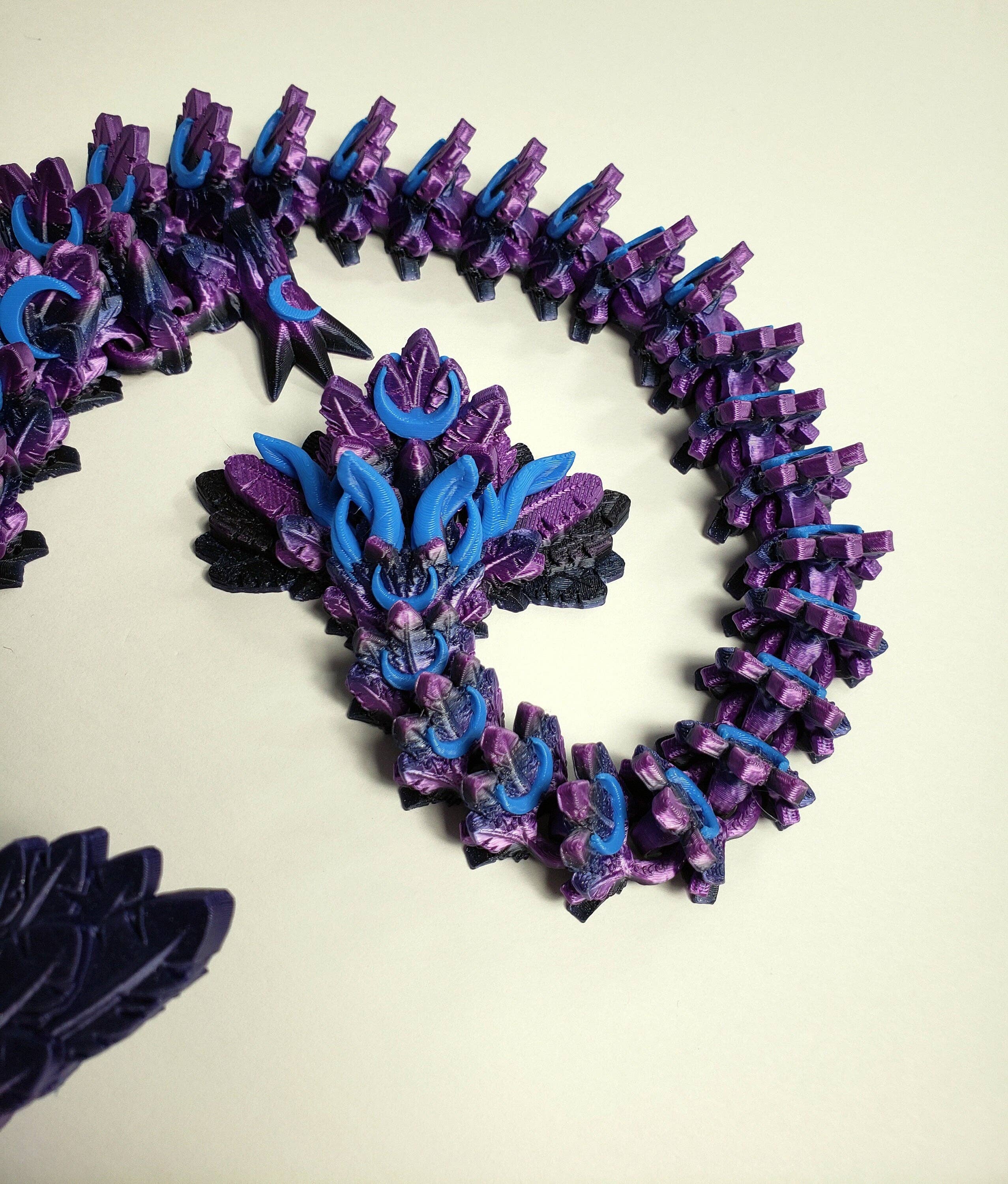 The Geek Galleria - Wholesale Fidget Toy - Kids - Articulated Lunar Dragon - With and Without Wings - Unique Gift3