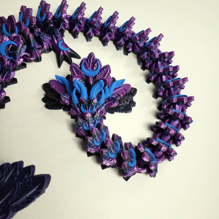 The Geek Galleria - Wholesale Fidget Toy - Kids - Articulated Lunar Dragon - With and Without Wings - Unique Gift3