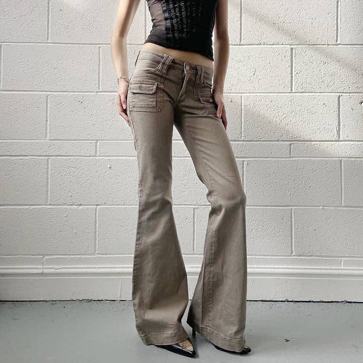 Marayn - Wholesale Jeans - Women's - 2025 Vintage Flare LowRise Washed Workwear Jeans9