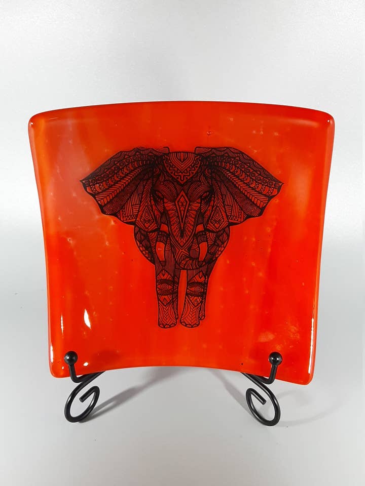 Elephant Glass Dish for wholesale by Glasstopia
