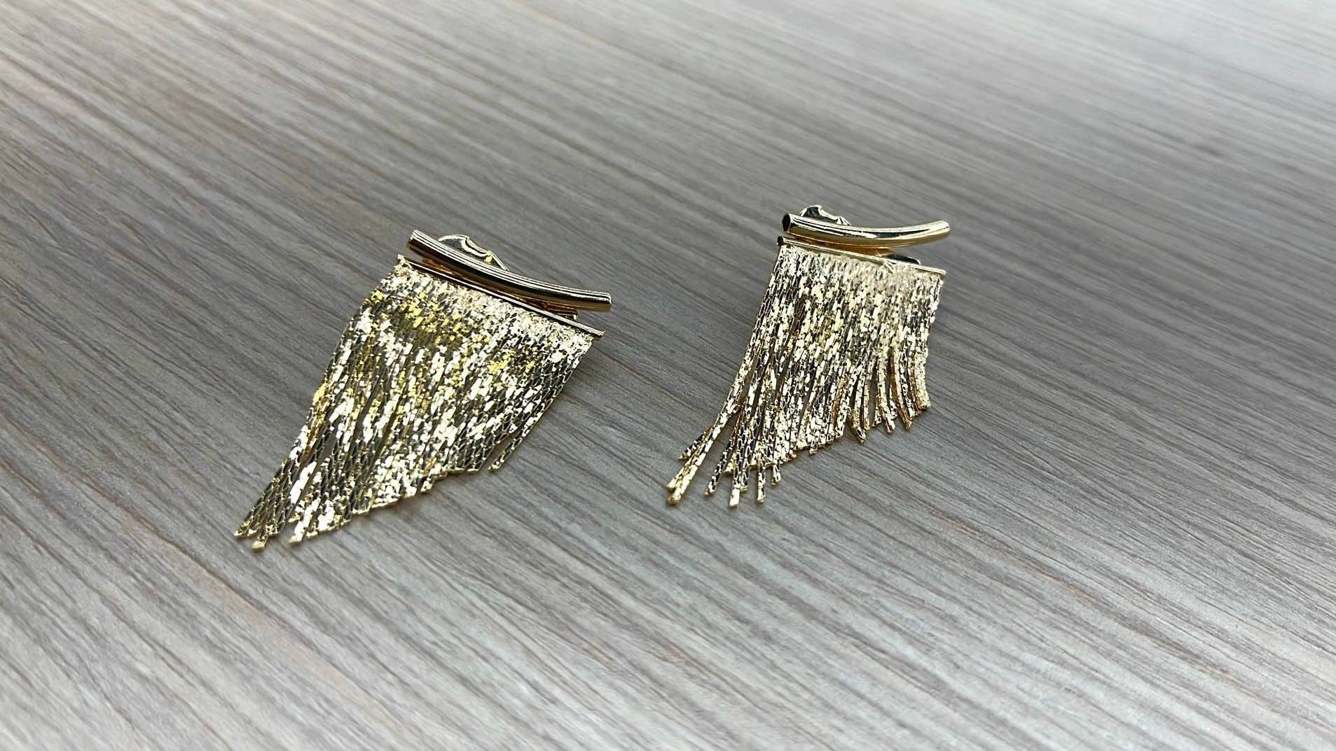 Housegoldjewelry - Wholesale Dangle Earrings - Gold Fringe Earrings, Hoop Fringe Earrings, Long Dangle Earr4