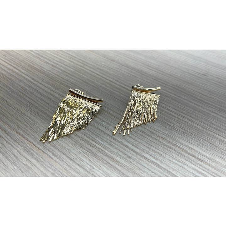 Housegoldjewelry - Wholesale Dangle Earrings - Gold Fringe Earrings, Hoop Fringe Earrings, Long Dangle Earr4