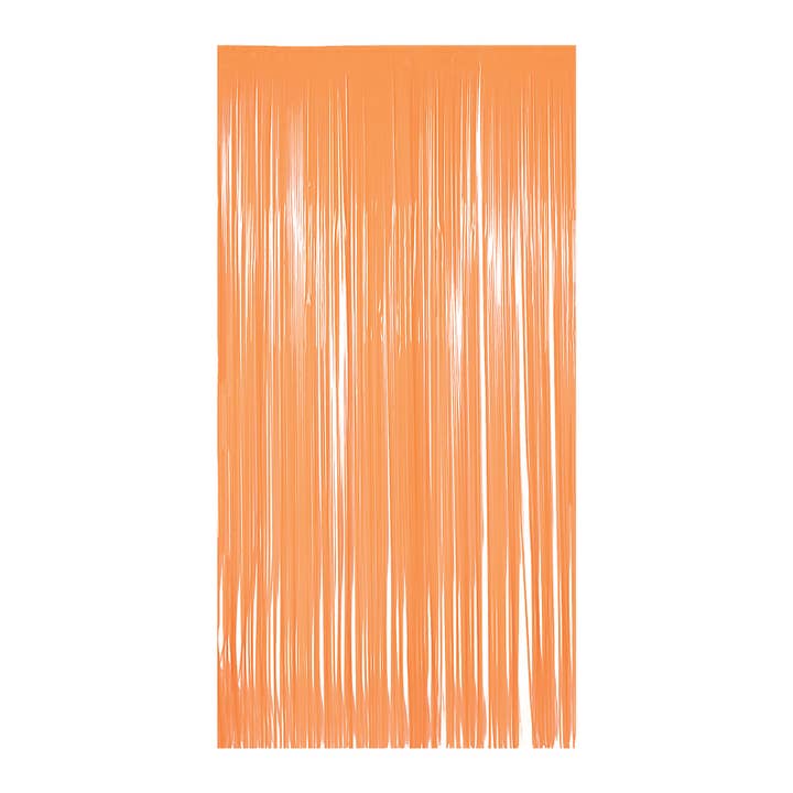 Einlagiger Plastikfransen Vorhang Neonorange, 8' x 3' für den Großhandel von Beistle