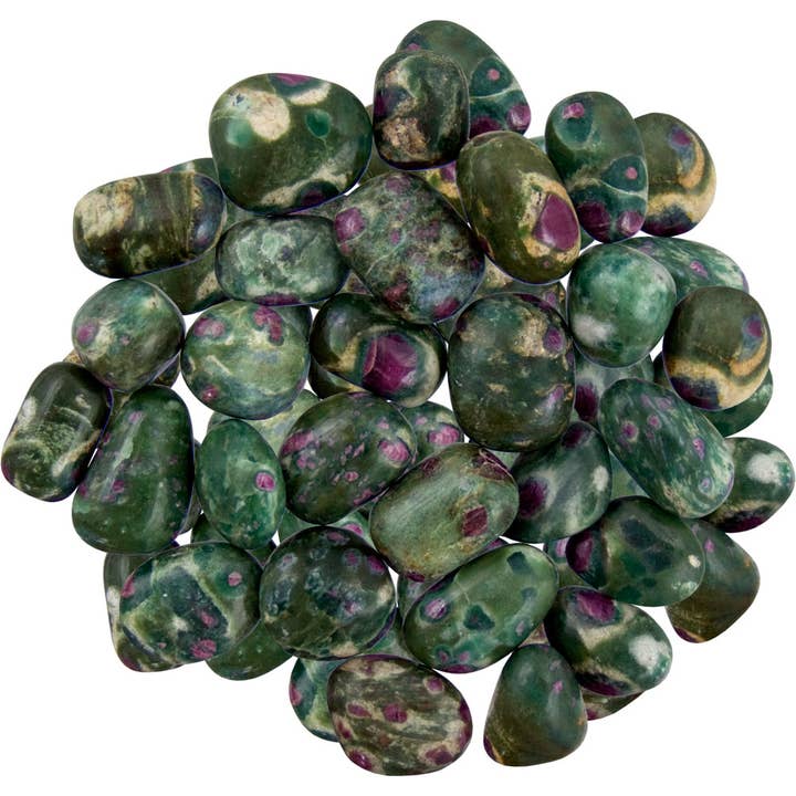 Tumbled Stones Ruby Fuchsite (1lb) for wholesale by Kheops International