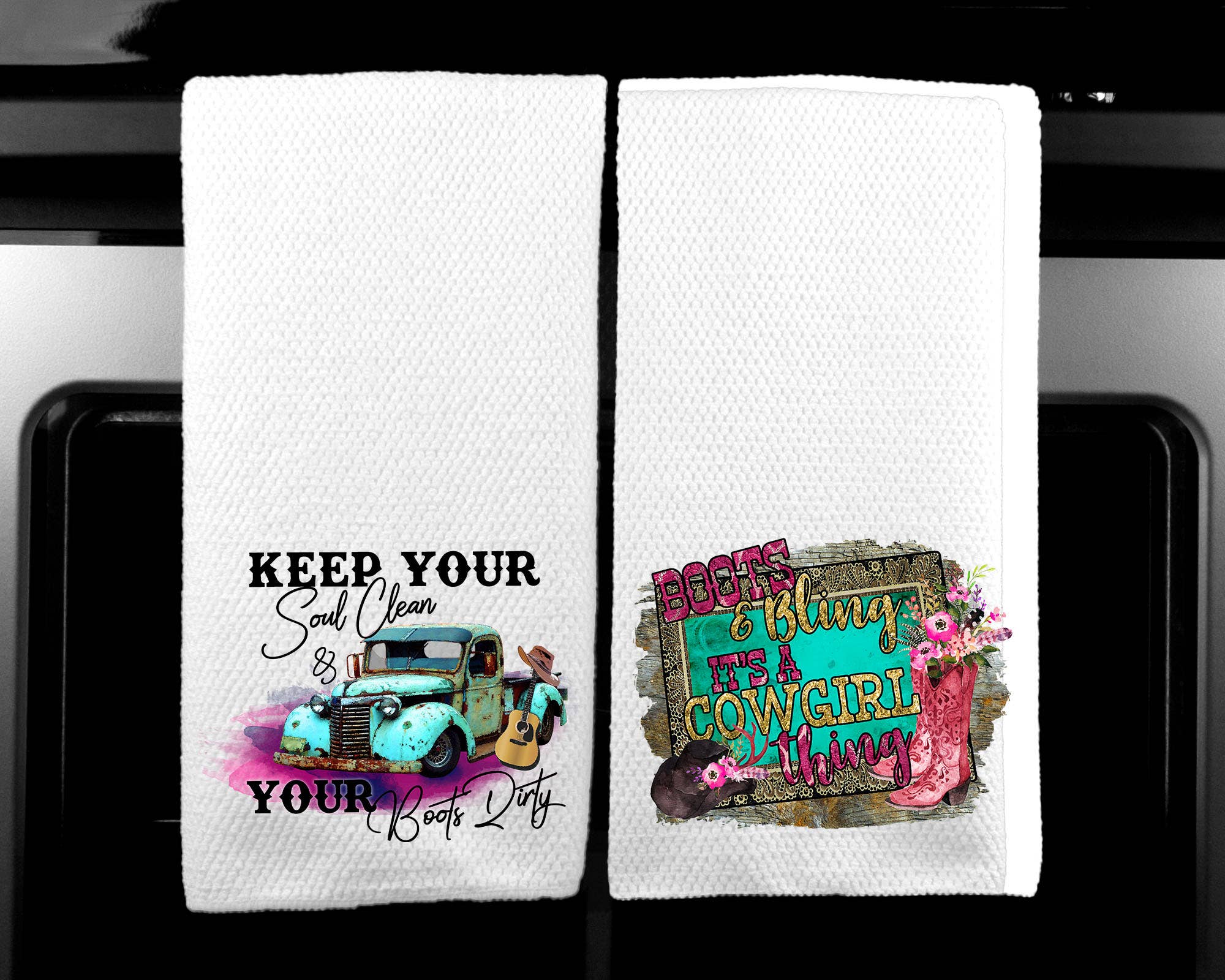 Dasha Alexander - Wholesale Tea Towel - Soul and Bling Set of 2  Microfiber Kitchen Towel 0