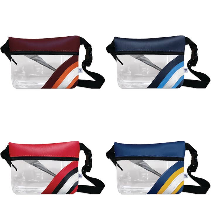 Clear Football Stadium Fanny Pack – Customize Team Colors for wholesale by Anne Cate