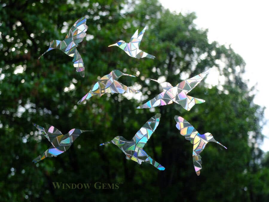 Window Gems - Wholesale Suncatcher - Hummingbird Window Clings,  Prismatic Decals Bird Protection2