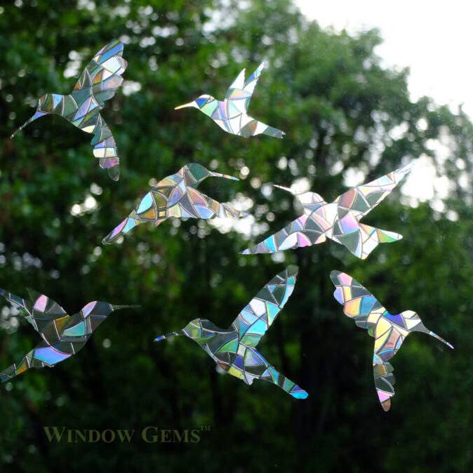 Window Gems - Wholesale Suncatcher - Hummingbird Window Clings, Prismatic Decals Bird Protection2