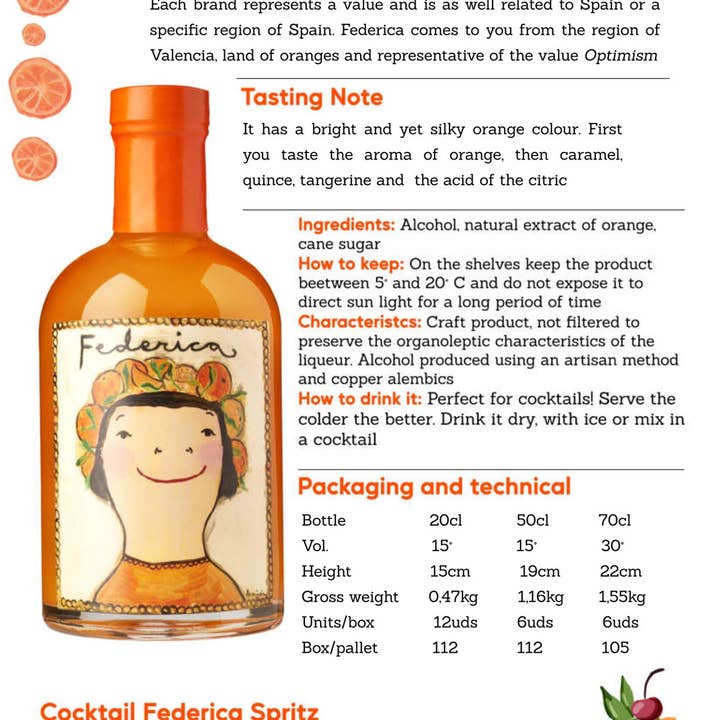Liqueurful - Vente Liqueur - Liqueur Federica Arancello - Ingrédients naturels
