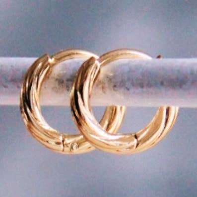 Aro de acero inoxidable 10mm "TORNEADO" - oro para venta al por mayor de Bazou