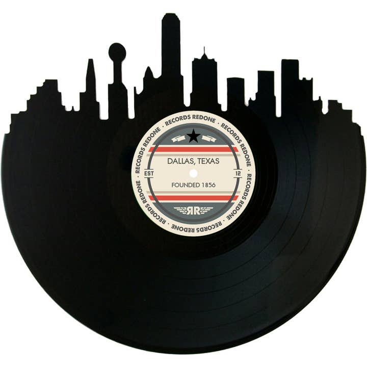 Records Redone - Venta al por mayor Papel pintado 3D - Arte de disco de vinilo de Dallas Skyline Records Redone Label