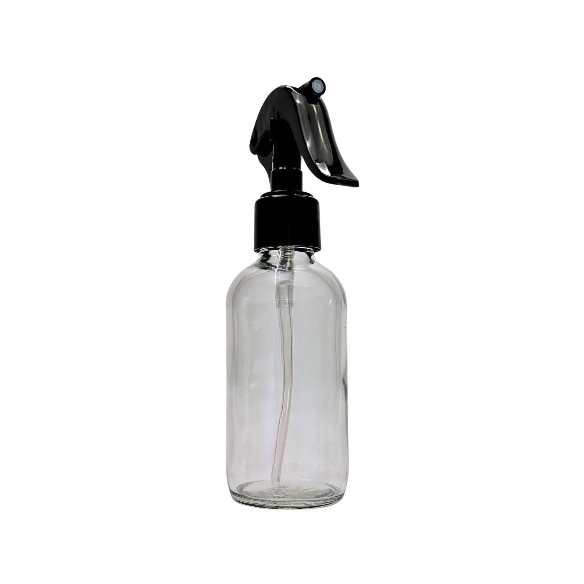 The Bottle Shoppe - Wholesale Spray Bottle - 4oz Clear Glass Bottle with Black Mini Trigger Sprayer