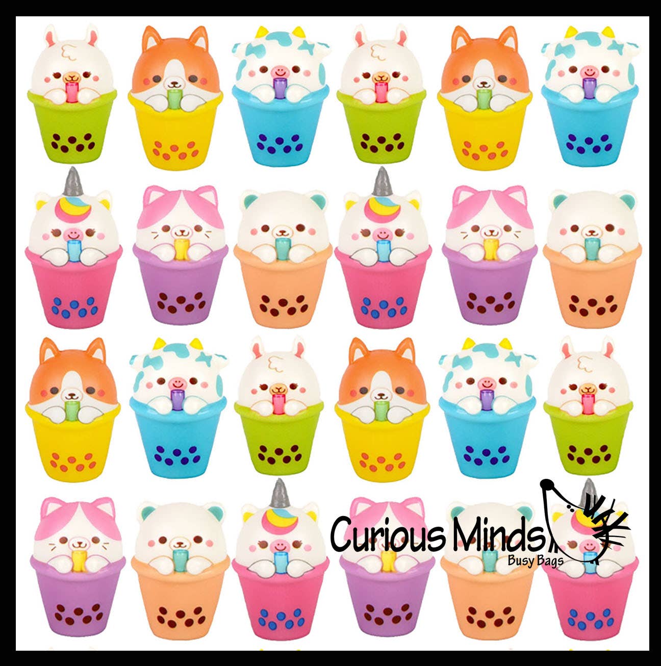 Curious Minds Toys - Wholesale Squishy Toy - Kids & Baby - 1 Mini Animal Drinking Bubble Drink Cute Micro Slow Rise1