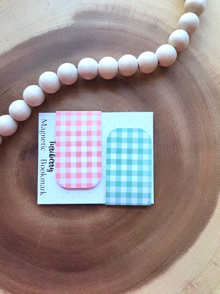 Orange & Grøn Ternet Magnetisk Bogmærkesæt for engroshandel hos Turiberry