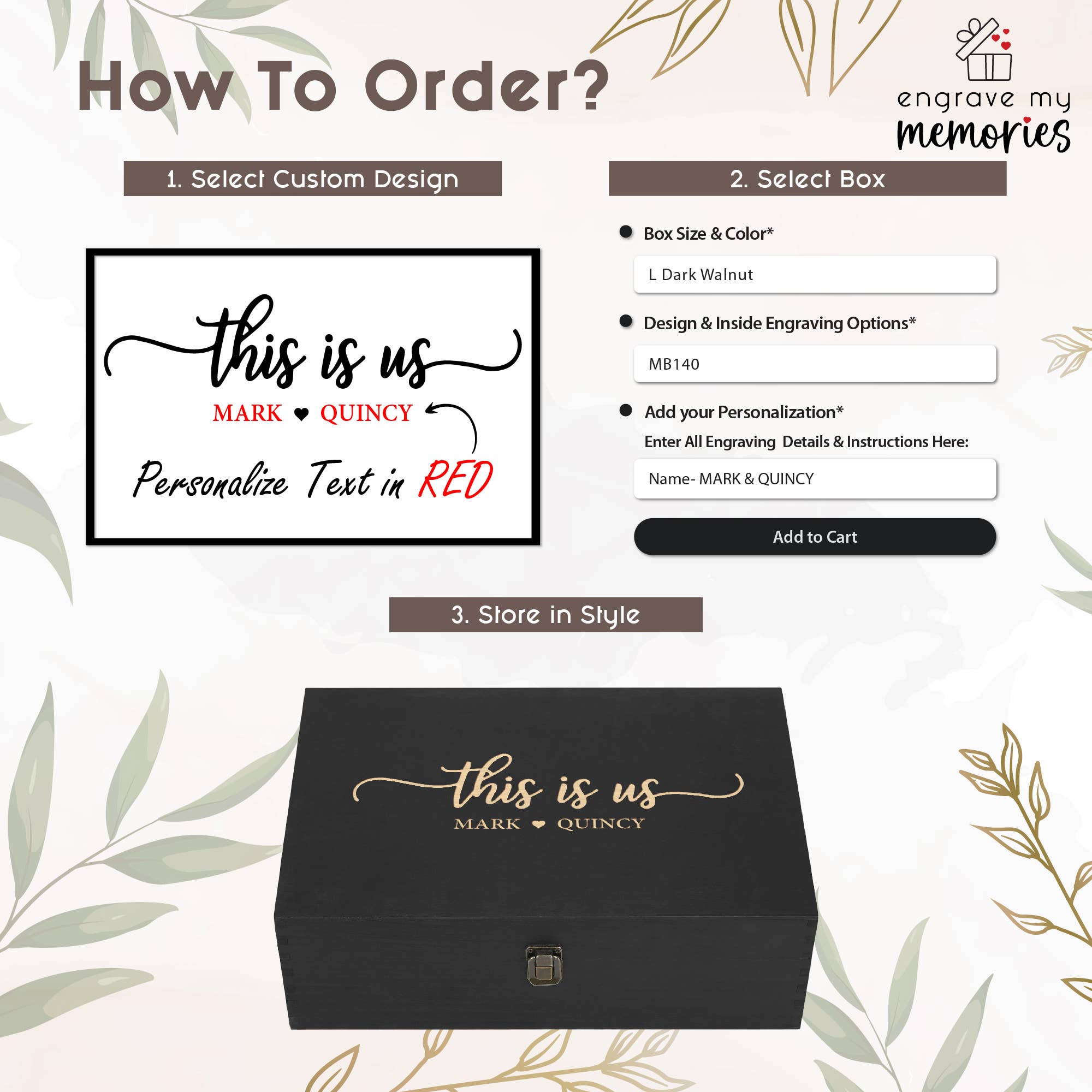 Engrave My Memories - Wholesale Keepsake Box - Kids & Baby - Personalized Engraved Wedding Memory Box7