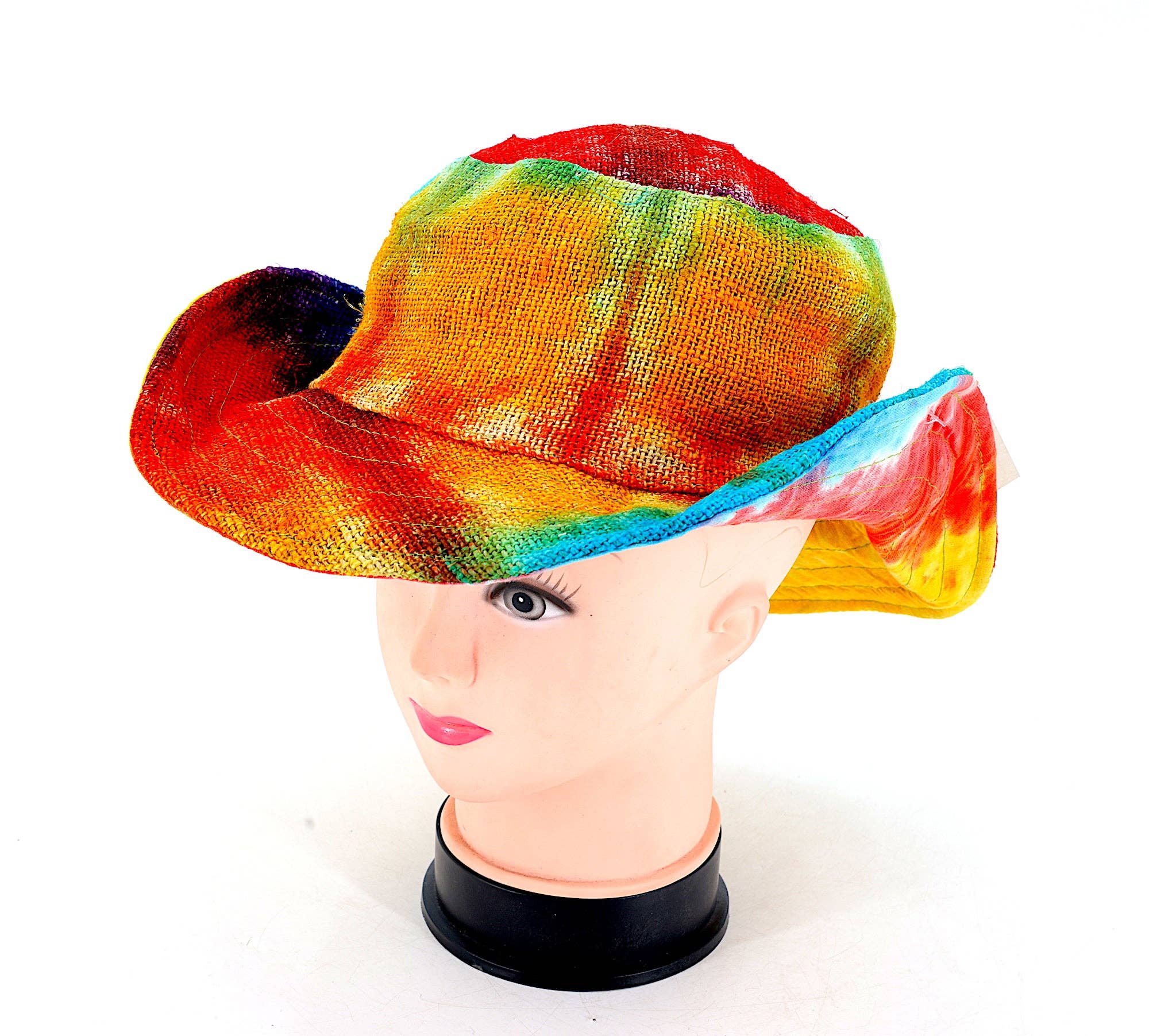 Himalaya Handmade - Vente Bob – femme - Chapeau bohème hippie tie-dye fait main à 100% chanvre2