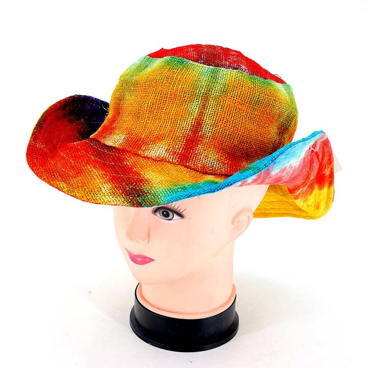 Himalaya Handmade - Wholesale Bucket Hat - Women's - 100% Hemp Handmade Hippie Tie Dye Bohemian Hat2