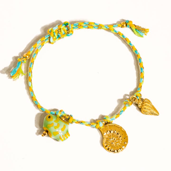 Flânerie by MAIQ - Wholesale Charm/Dangle Bracelet - Menton18K Gold Non-Tarnish Summer Rope Charm Bracelet