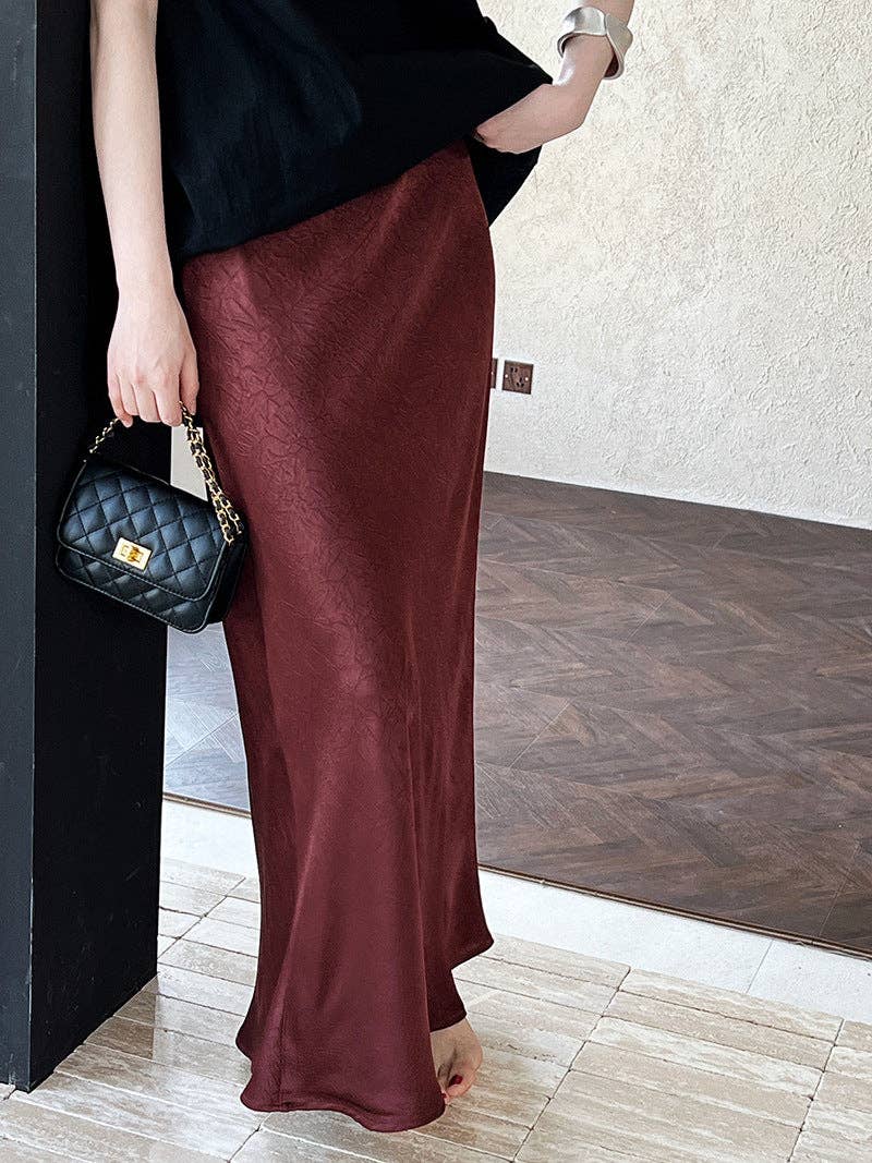 Marayn - Wholesale Skirt - Women's - 2025 NEW French Satin Mermaid Skirt Chic Autumn Elegance8