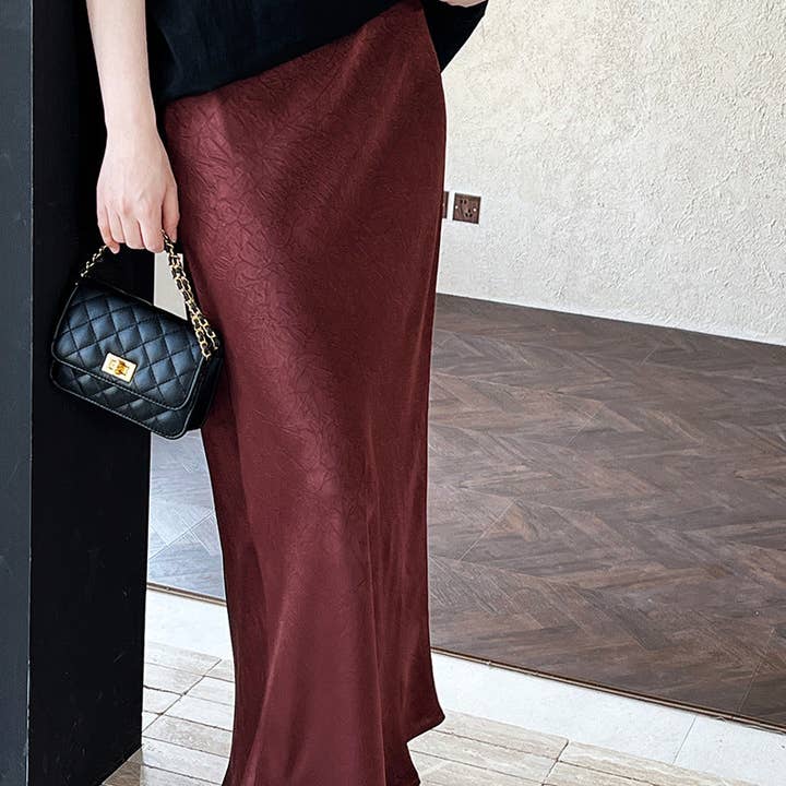 Marayn - Wholesale Skirt - Women's - 2025 NEW French Satin Mermaid Skirt Chic Autumn Elegance8