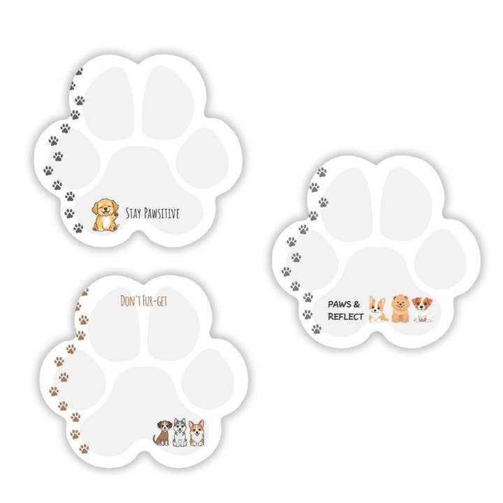Paw Post-it® Notes - Set of 3 - Puppy Pun Sticky Notes for wholesale by Post-it® Notes Design Series