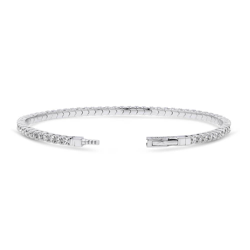 BERRICLE - Wholesale Bangle Bracelet - BERRICLE Sterling Silver Flexible CZ Bangle, 2-Piece Set5