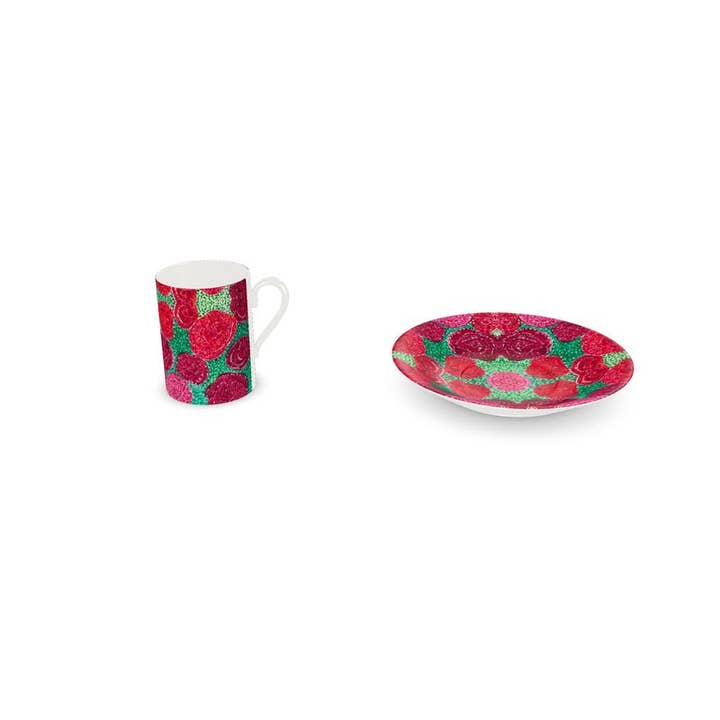 Turning Up Roses Multicolored Set Cup and Saucer for wholesale by Ally Bee Design
