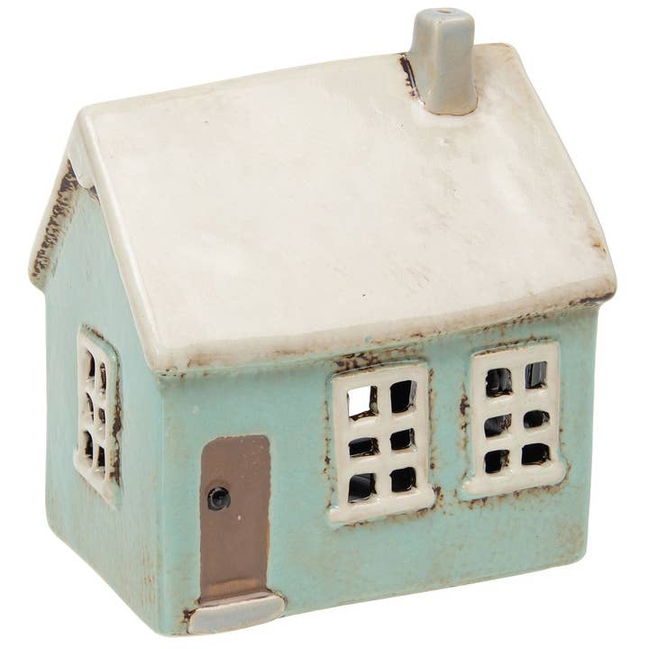 Candelita Village Pottery Aqua House para venta al por mayor de Joe Davies