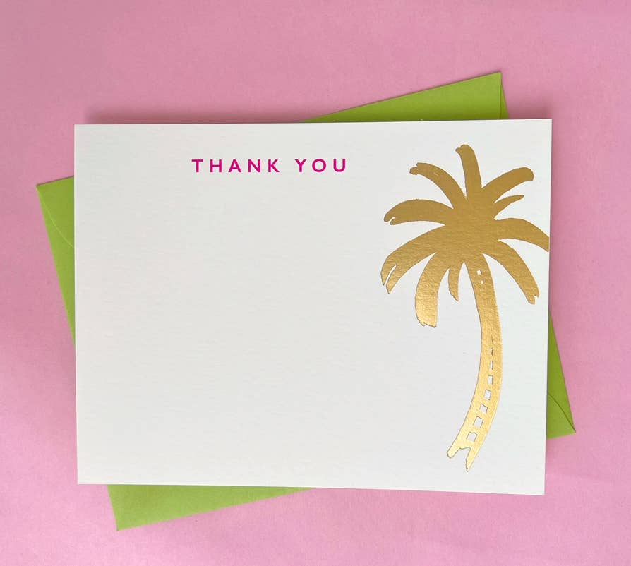 J.Falkner Cards - Wholesale Stationery/Notecard Set - Boxed Set: Thank You Palm  "Perfect Little Notes"1