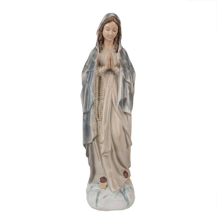 Figura de María 6PR3894, 35 cm, poliresina gris, decoración del hogar para venta al por mayor de Clayre & Eef