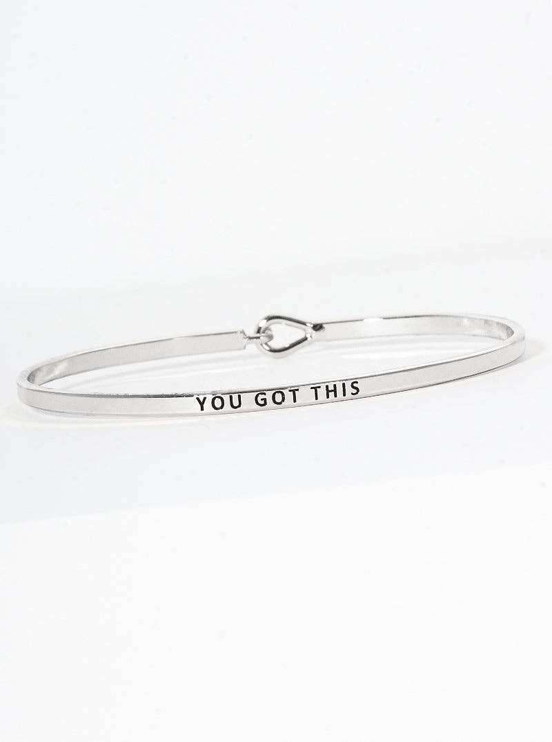 Wild Honey - Wholesale Bangle Bracelet - You Got This Engraved Inspirational Bangle Bracelet0