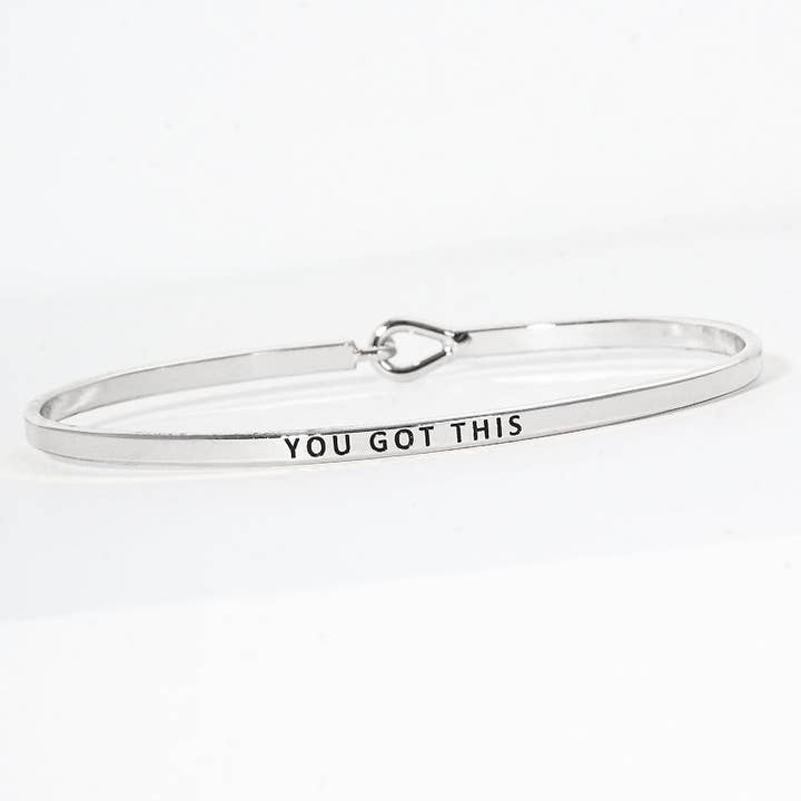 Wild Honey - Wholesale Bangle Bracelet - You Got This Engraved Inspirational Bangle Bracelet