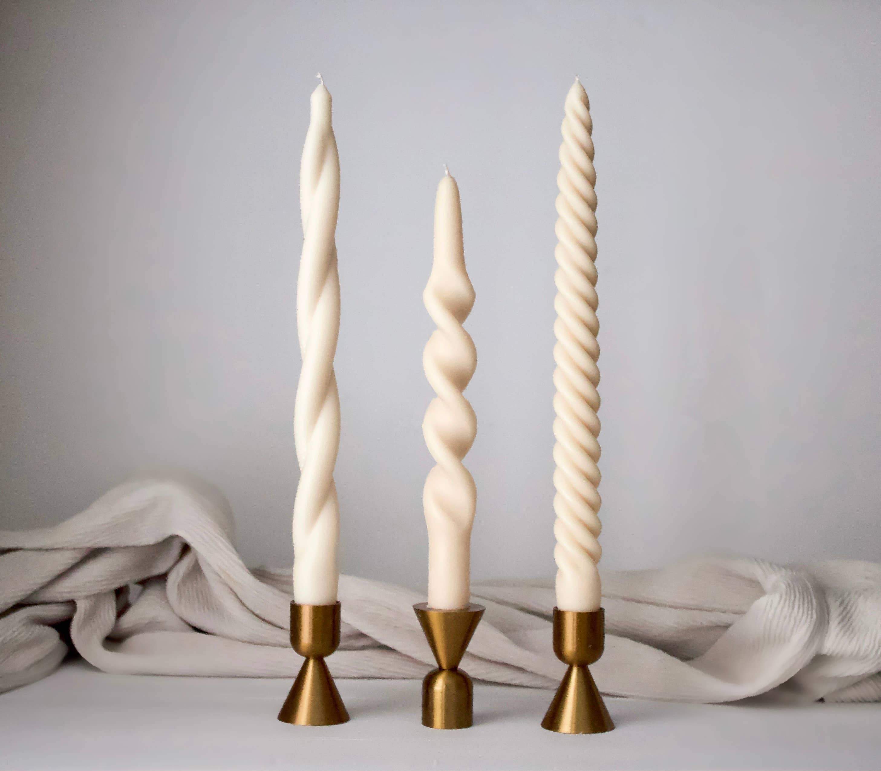 MarneyAsh - Wholesale Tapered Candle/Candlestick - Spiral Taper Candlesticks, Modern Soy Beeswax Taper Candles0