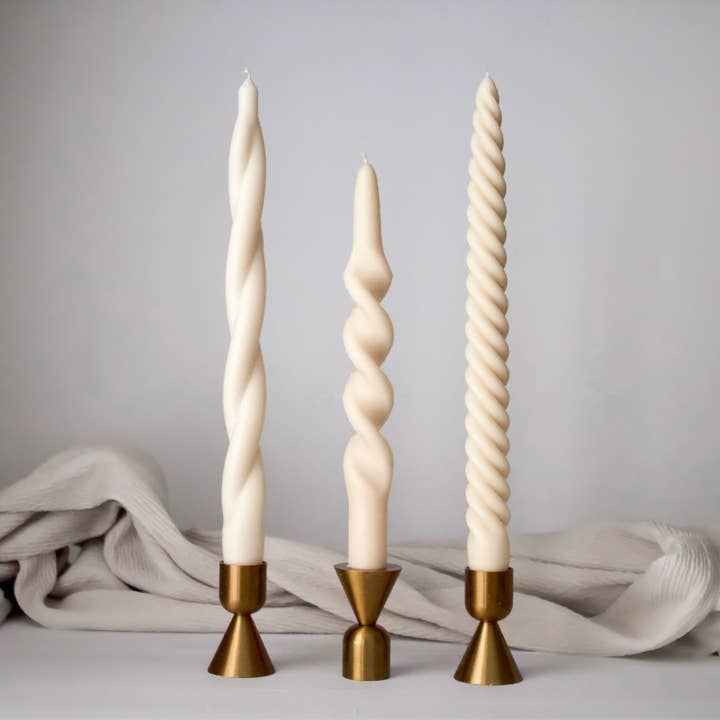 MarneyAsh - Wholesale Tapered candle/candlestick - Spiral Taper Candlesticks, Modern Soy Beeswax Taper Candles