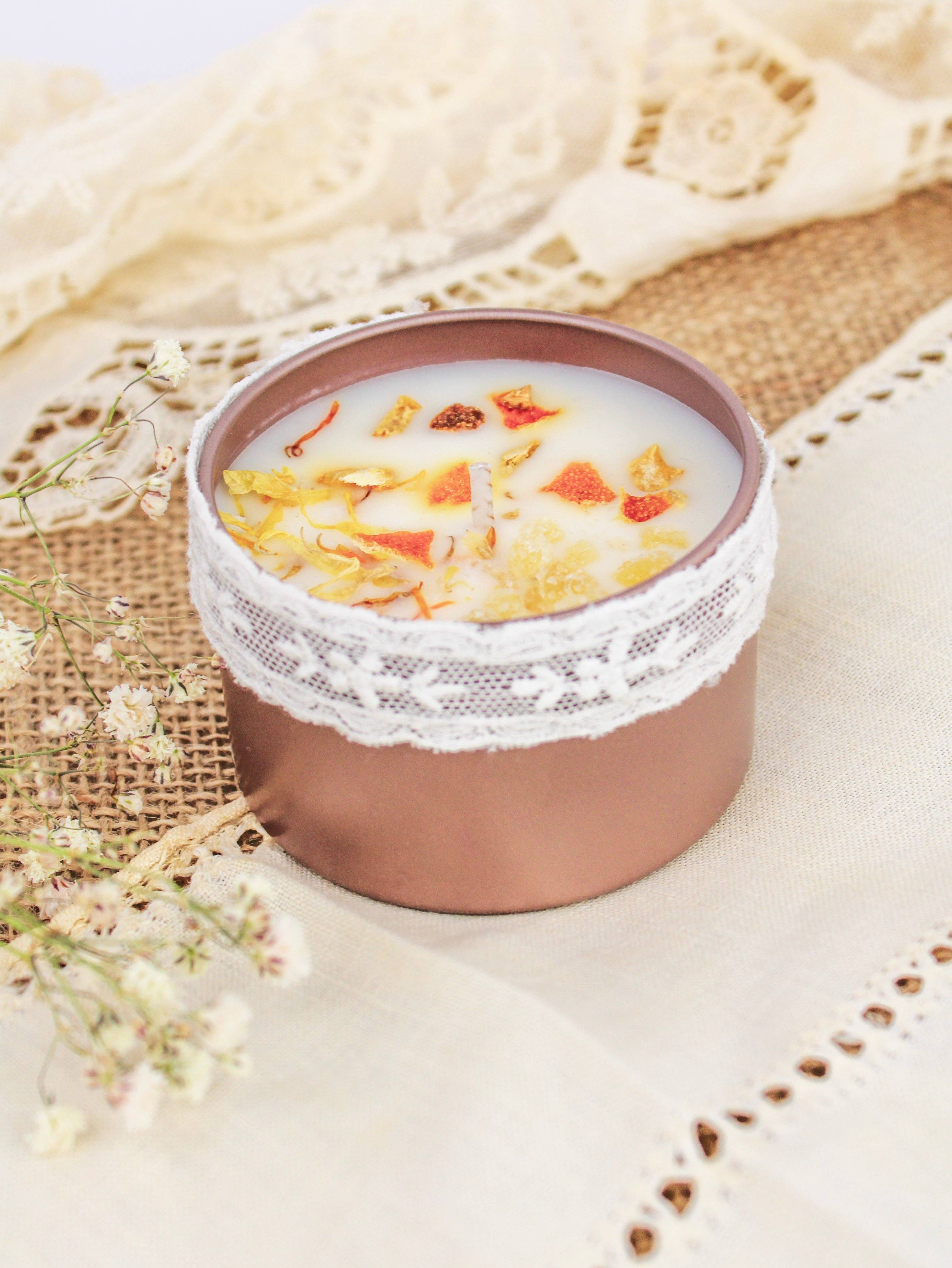 Ash & Rose - Wholesale Jar/Filled Candle - Unlabeled 4 oz Botanical Soy Wax Candles - Party Favors, Wedding, Birthday, Bulk Gifts, White Label, Customizable, Handmade5