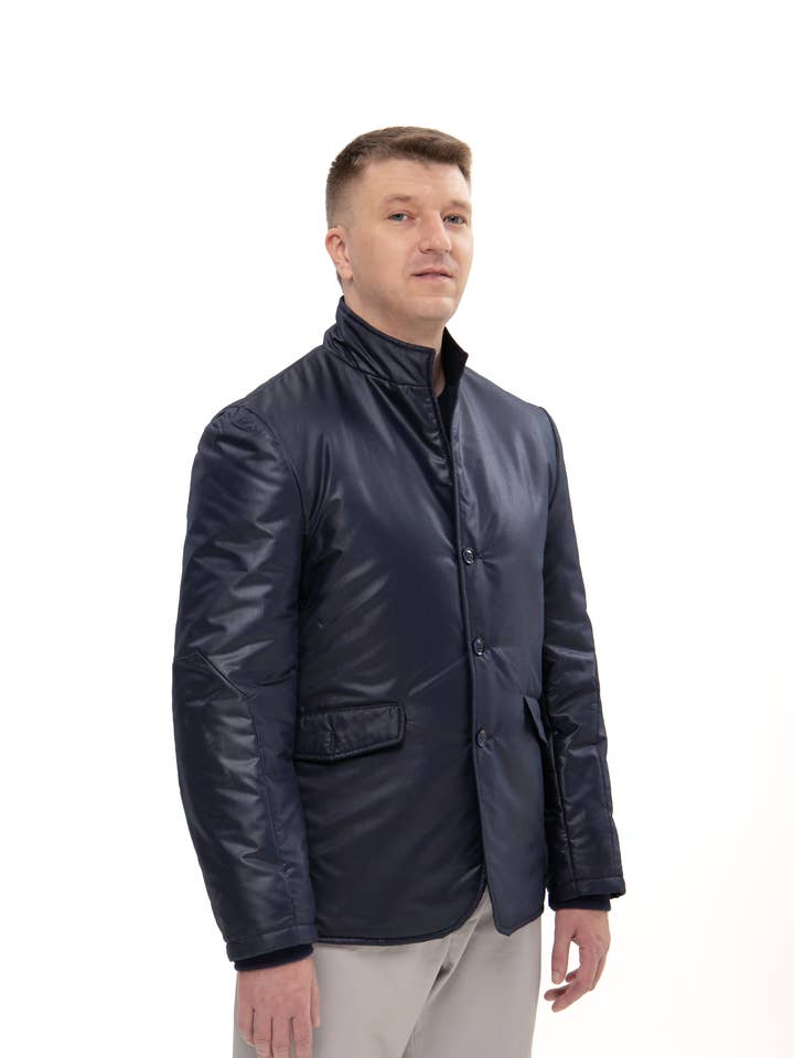 Navy insulated jacket, Fall clothing men for wholesale by MERCES