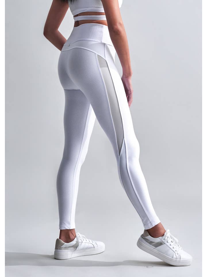 Bianco Leggings RK Texture in mesh in vendita all'ingrosso su Faire