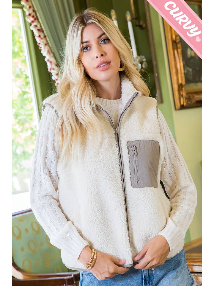 Sweet Lovely by Jen - Wholesale Outerwear Vest - Women's - SW459PL SHERPA VEST41