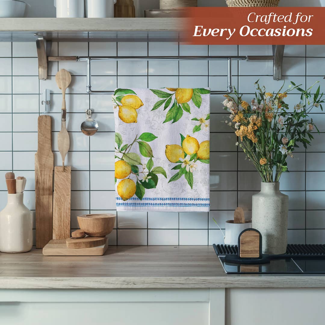 Maison d'Hermine - Design in Every Thread - Wholesale Tea Towel - Kitchen Towels 100% Cotton - Set of 3 - Cedrat4