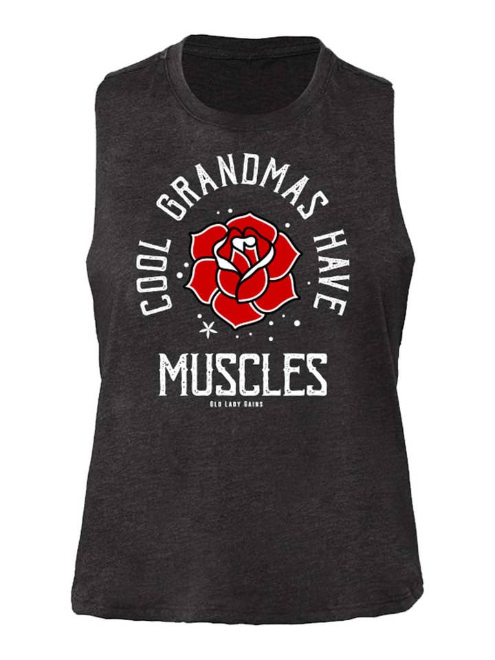 Cool Grandmas Crop Tank for wholesale by Old Lady Gains